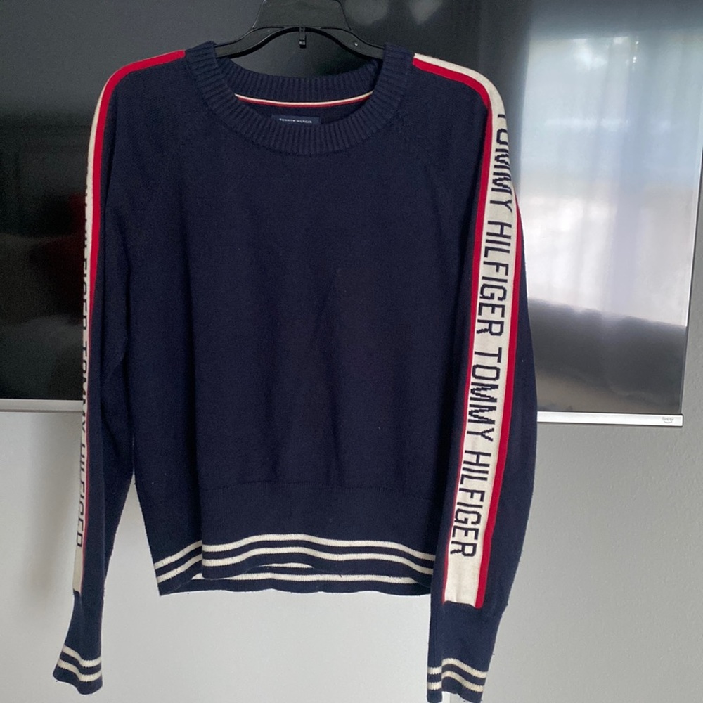 Tommy Hilfiger navy red and white sweater